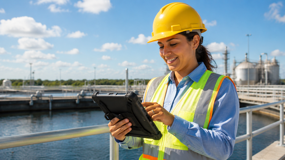 professional at industrial water facility